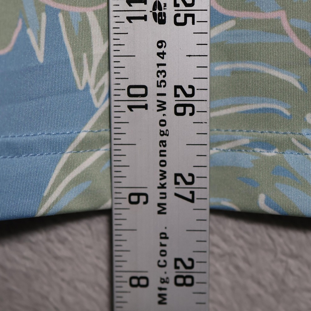 Chubbies Polo Shirt Mens Small Blue Green Tropical Floral Print Golf Stretch - Picture 6 of 8